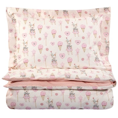 8859 Σετ Παπλωματοθήκη Μονή  Pink/Ivory 160X240 Greenwich Polo Club