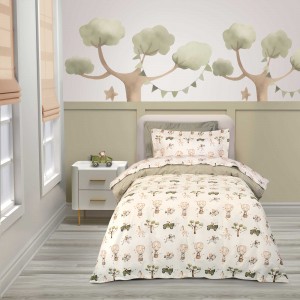 8860 Σετ Παπλωματοθήκη Μονή  Ivory/Olive Green 160X240 Greenwich Polo Club