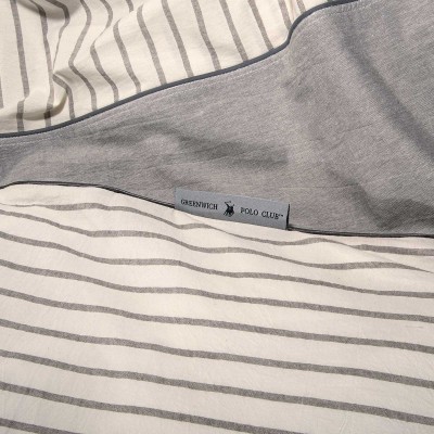 2296 Σετ Σεντόνια King Size Grey/White 250X270 Greenwich Polo Club