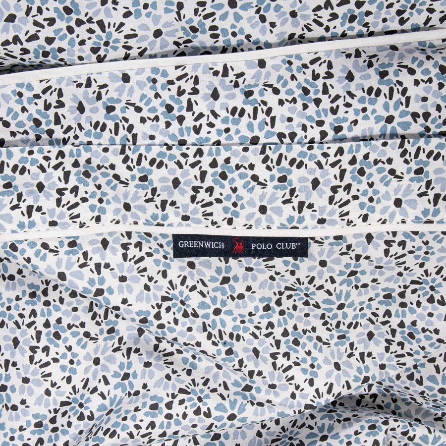 2360 Σετ Σεντόνια King Size White/Blue 260X280 Greenwich Polo Club