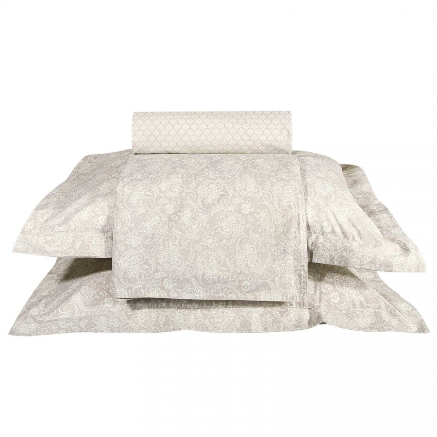 2369 Σετ Σεντόνια King Size Ecru/Taupe 260X280 Greenwich Polo Club