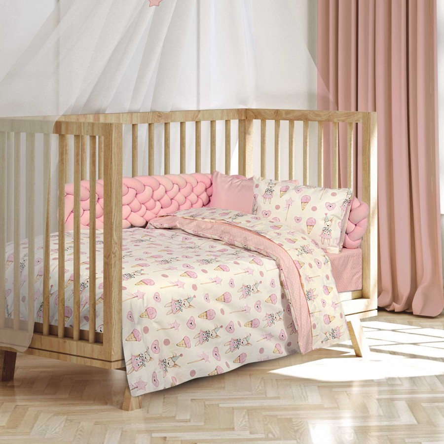 8859 Σετ Σεντόνια Baby Κούνιας Pink/Ivory 130X170 Greenwich Polo Club 8859 Σετ Σεντόνια Baby Κούνιας Pink/Ivory 130X170 Greenwich Polo Club