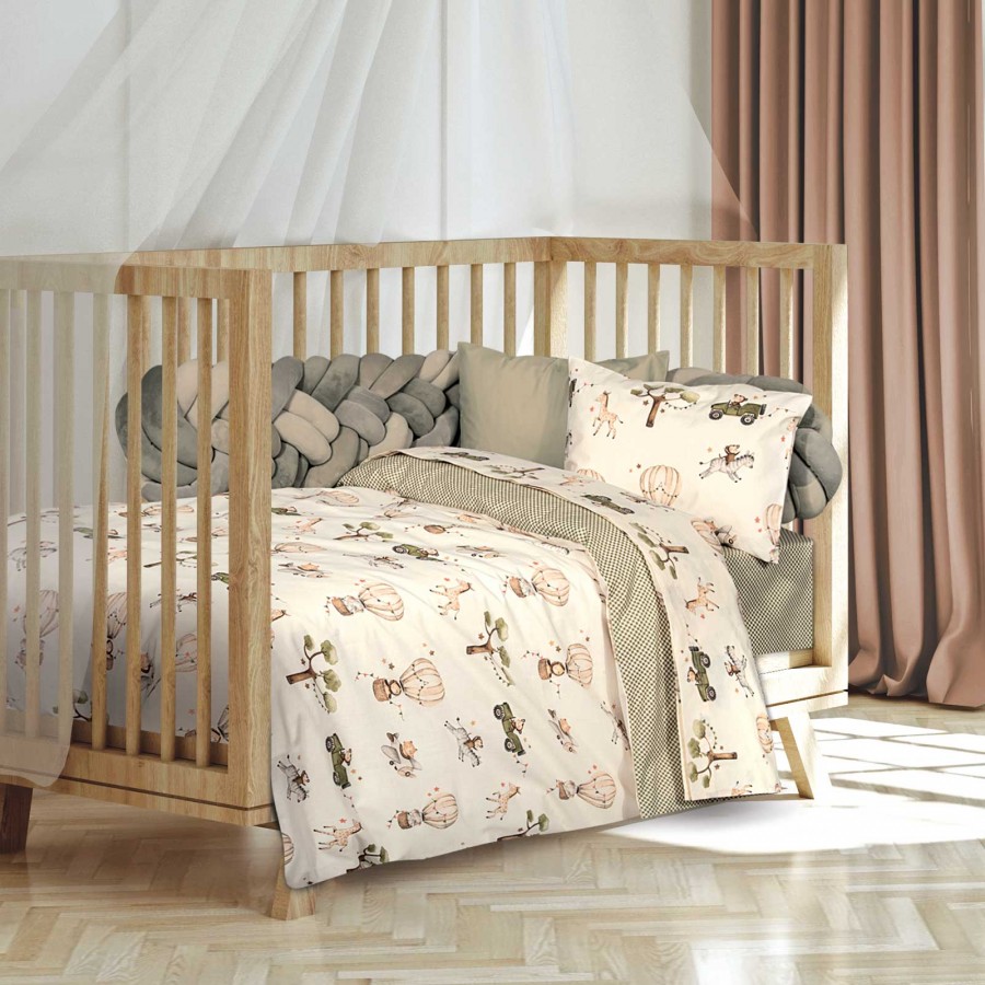 8860 Σετ Σεντόνια Baby Κούνιας Ivory/Olive Green 130X170 Greenwich Polo Club 8860 Σετ Σεντόνια Baby Κούνιας Ivory/Olive Green 130X170 Greenwich Polo Club