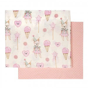 8859 Σετ Σεντόνια  Baby Λίκνου Pink/Ivory 70X120 Greenwich Polo Club
