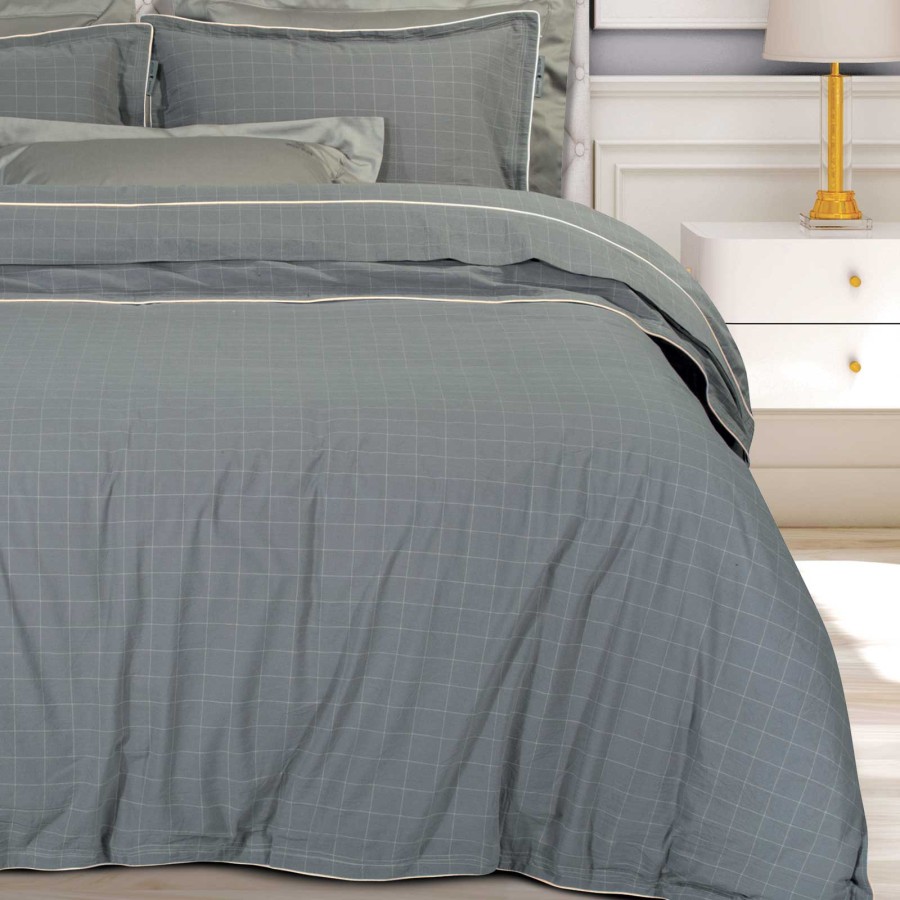 2373 Παπλωματοθήκη Σετ Υπέρδιπλη 220X240 Γκρι Greenwich Polo Club