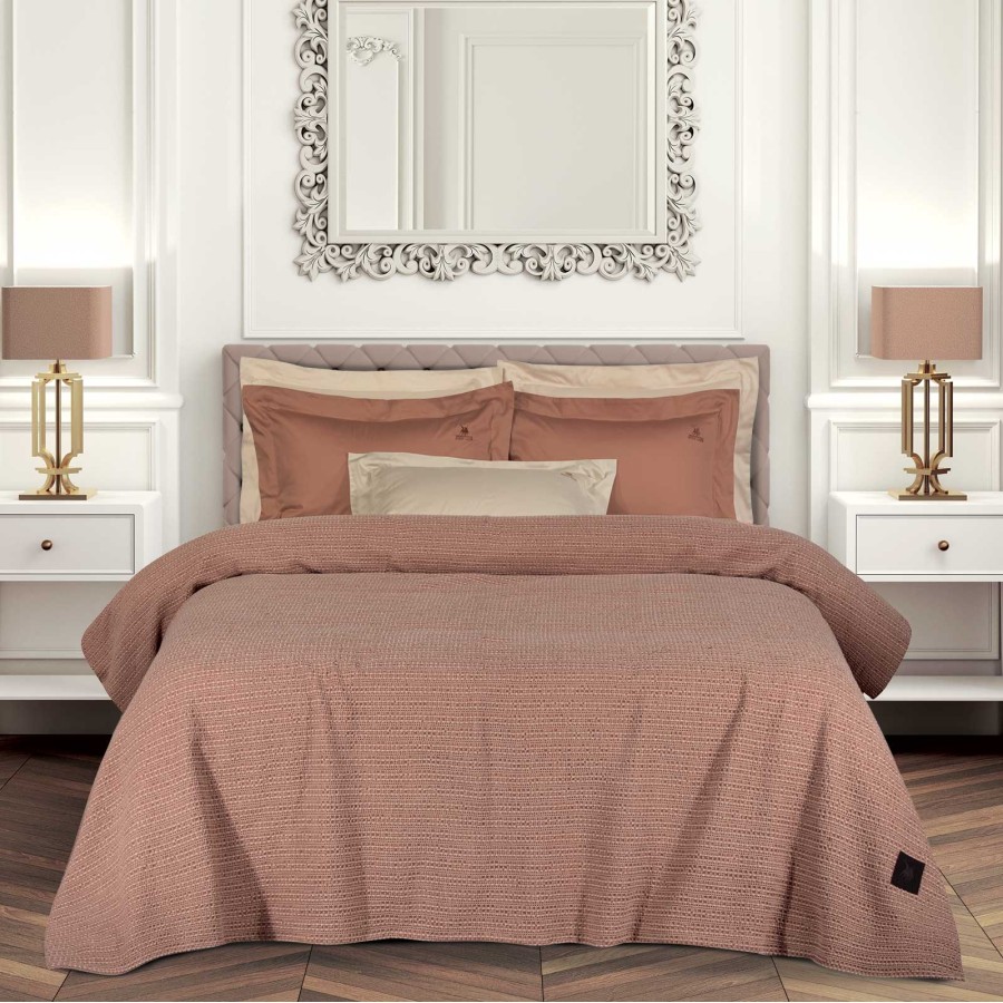 4459 Κουβέρτα Πικέ 220X240 Ροζ Greenwich Polo Club