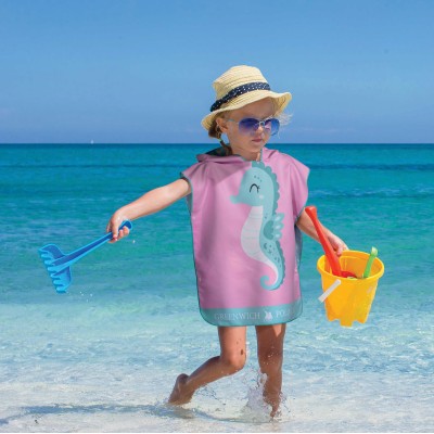 4176 Πόντσο Θαλάσσης Junior 50X115 Ροζ/Μέντα Greenwich Polo Club