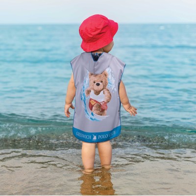 4179 Πόντσο Θαλάσσης Junior 50X115 Γκρι/Μπλε Greenwich Polo Club