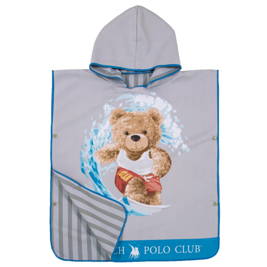 4179 Πόντσο Θαλάσσης Junior 50X115 Γκρι/Μπλε Greenwich Polo Club