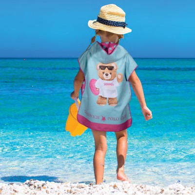 5223 Πόντσο Θαλάσσης Junior 50X115 Μέντα/Φούξια Greenwich Polo Club