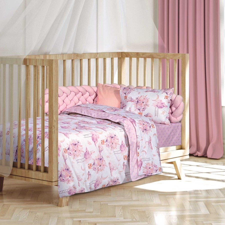 8864 Σετ Σεντόνια Baby 130X170 Ροζ Greenwich Polo Club