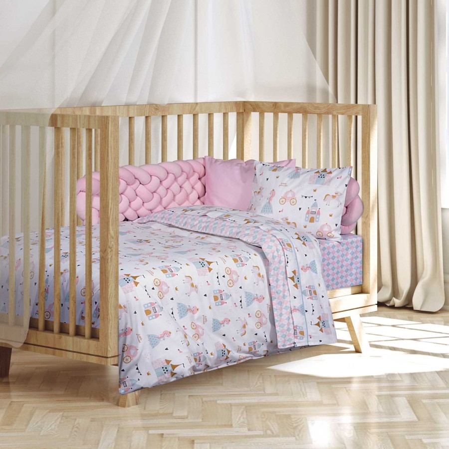 8865 Σετ Σεντόνια Baby 130X170 Ροζ/Μέντα Greenwich Polo Club