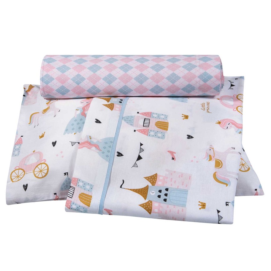 8865 Σετ Σεντόνια Baby 130X170 Ροζ/Μέντα Greenwich Polo Club