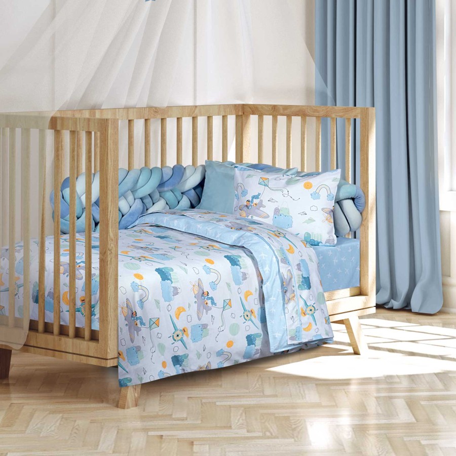 8866 Σετ Σεντόνια Baby 130X170 Μπλε Greenwich Polo Club