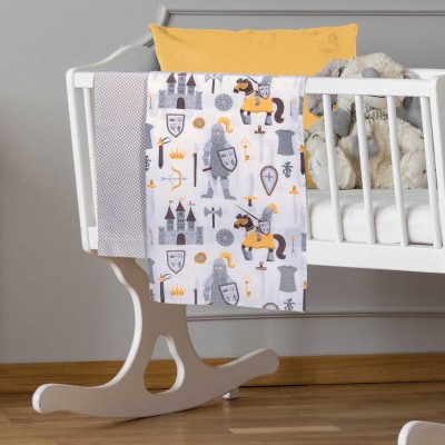 8861 Σετ Σεντόνια Λίκνου Baby 70X120 Κρεμ/Γκρι Greenwich Polo Club