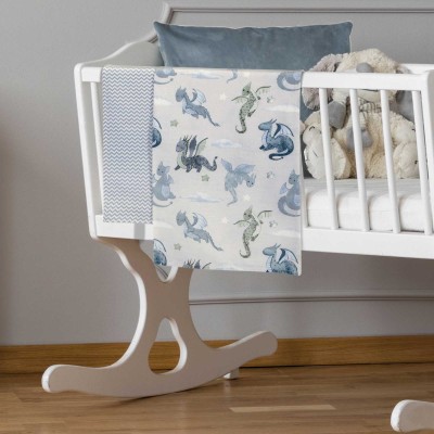 8863 Σετ Σεντόνια Λίκνου Baby 70X120 Μπεζ/Μπλε Greenwich Polo Club