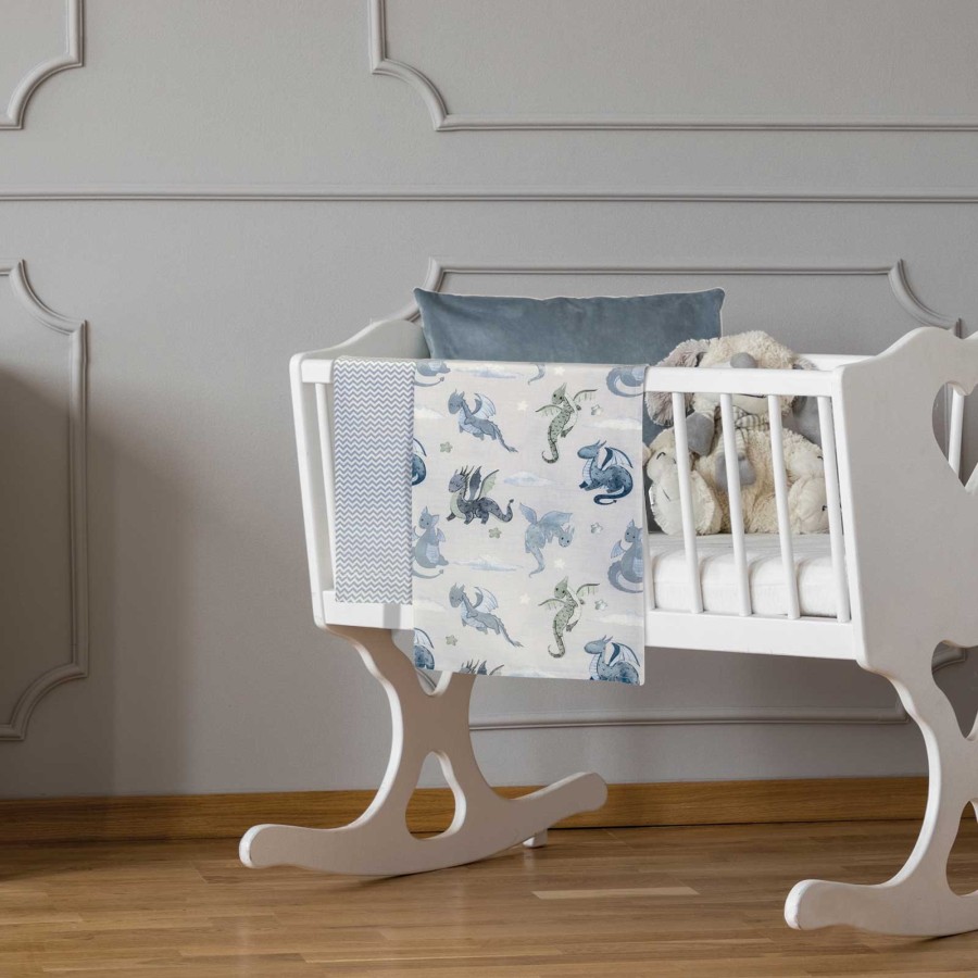 8863 Σετ Σεντόνια Λίκνου Baby 70X120 Μπεζ/Μπλε Greenwich Polo Club