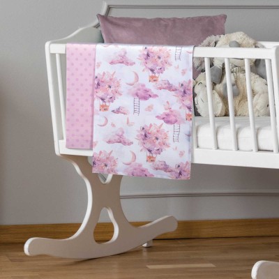 8864 Σετ Σεντόνια Λίκνου Baby 70X120 Ροζ Greenwich Polo Club