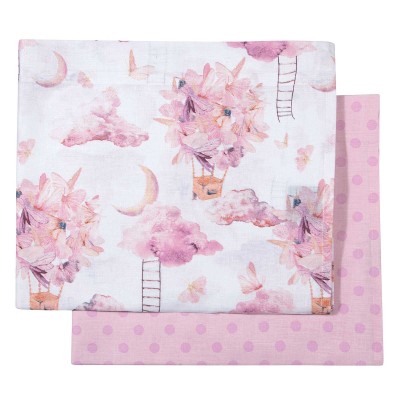 8864 Σετ Σεντόνια Λίκνου Baby 70X120 Ροζ Greenwich Polo Club