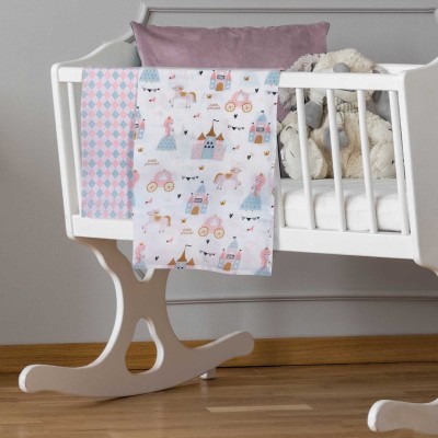8865 Σετ Σεντόνια Λίκνου Baby 70X120 Ροζ/Μέντα Greenwich Polo Club