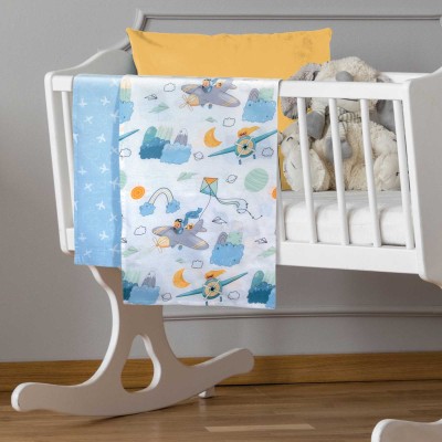 8866 Σετ Σεντόνια Λίκνου Baby 70X120 Μπλε Greenwich Polo Club