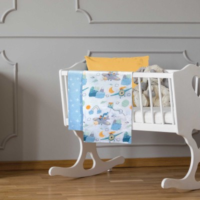 8866 Σετ Σεντόνια Λίκνου Baby 70X120 Μπλε Greenwich Polo Club