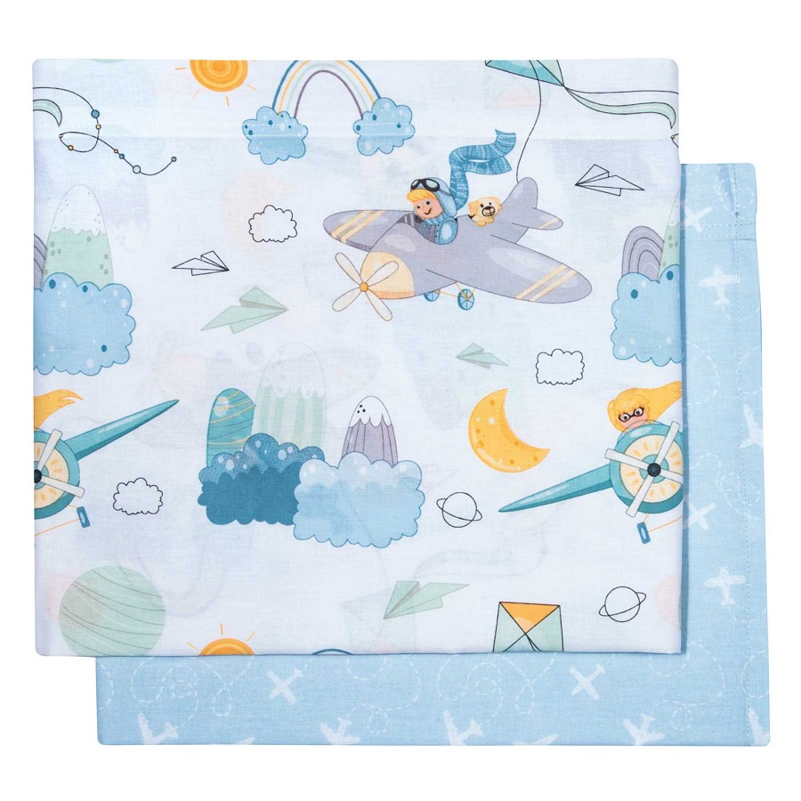 8866 Σετ Σεντόνια Λίκνου Baby 70X120 Μπλε Greenwich Polo Club