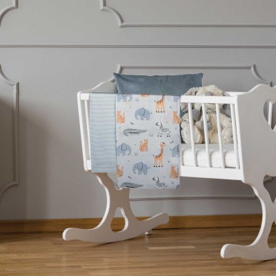 8867 Σετ Σεντόνια Λίκνου Baby 70X120 Πράσινο/Γκρι Greenwich Polo Club