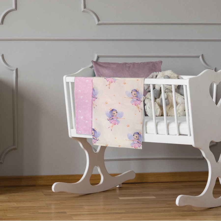 8868 Σετ Σεντόνια Baby Λίκνου 70X120 Ροζ Greenwich Polo Club