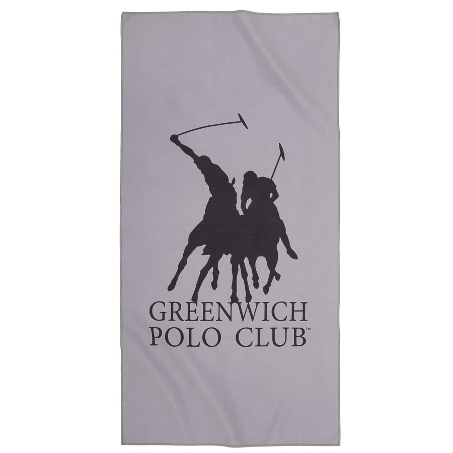 4186 Πετσέτα Γυμναστηρίου 45X90 Γκρι/Μαύρο Greenwich Polo Club