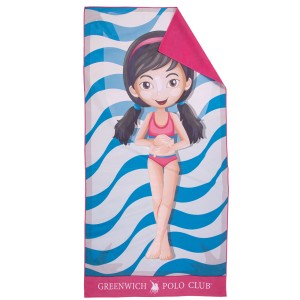 4180 Πετσέτα Θαλάσσης Junior 70X140 Μπλε/Φούξια Greenwich Polo Club
