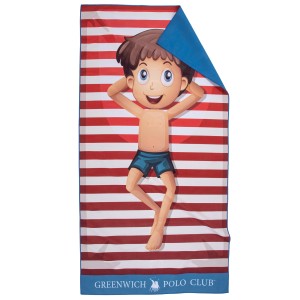 4181 Πετσέτα Θαλάσσης Junior 70X140 Μπλε/Κόκκινο Greenwich Polo Club