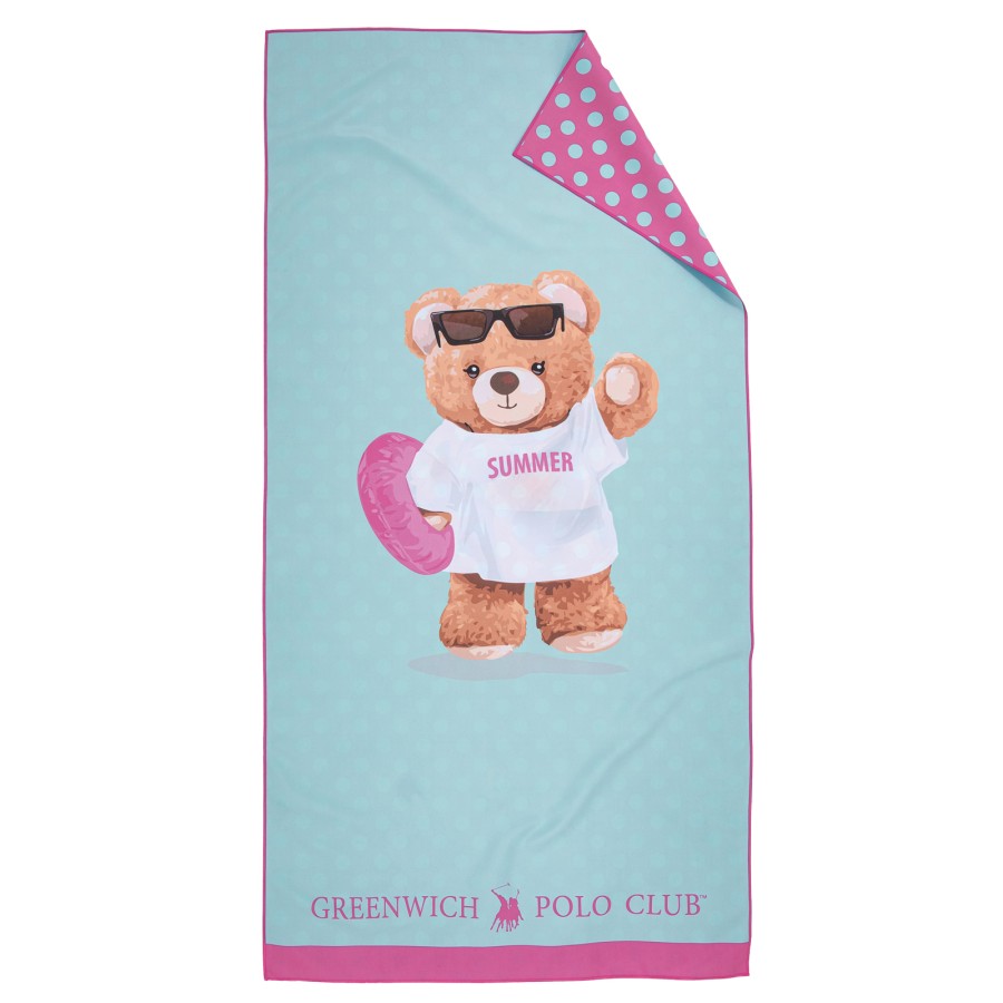 5223 Πετσέτα Θαλάσσης Junior 70X140 Μέντα/Φούξια Greenwich Polo Club