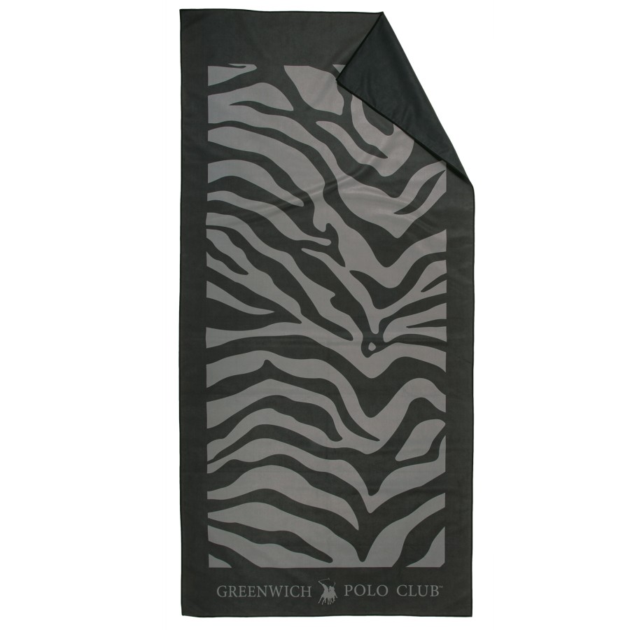 5204 Πετσέτα Θαλάσσης 80X170 Γκρι/Μαύρο Greenwich Polo Club
