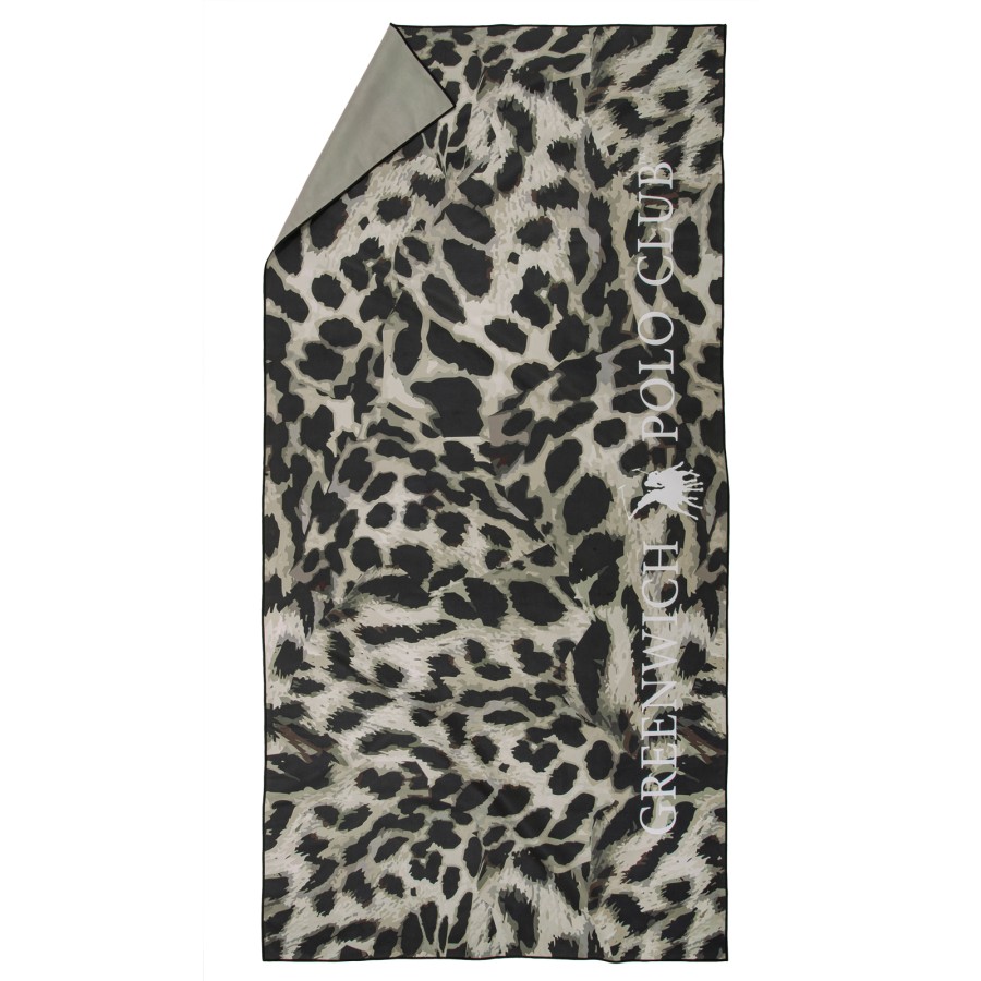 5205 Πετσέτα Θαλάσσης 80X170 Ταμπάς/Μαύρο Greenwich Polo Club