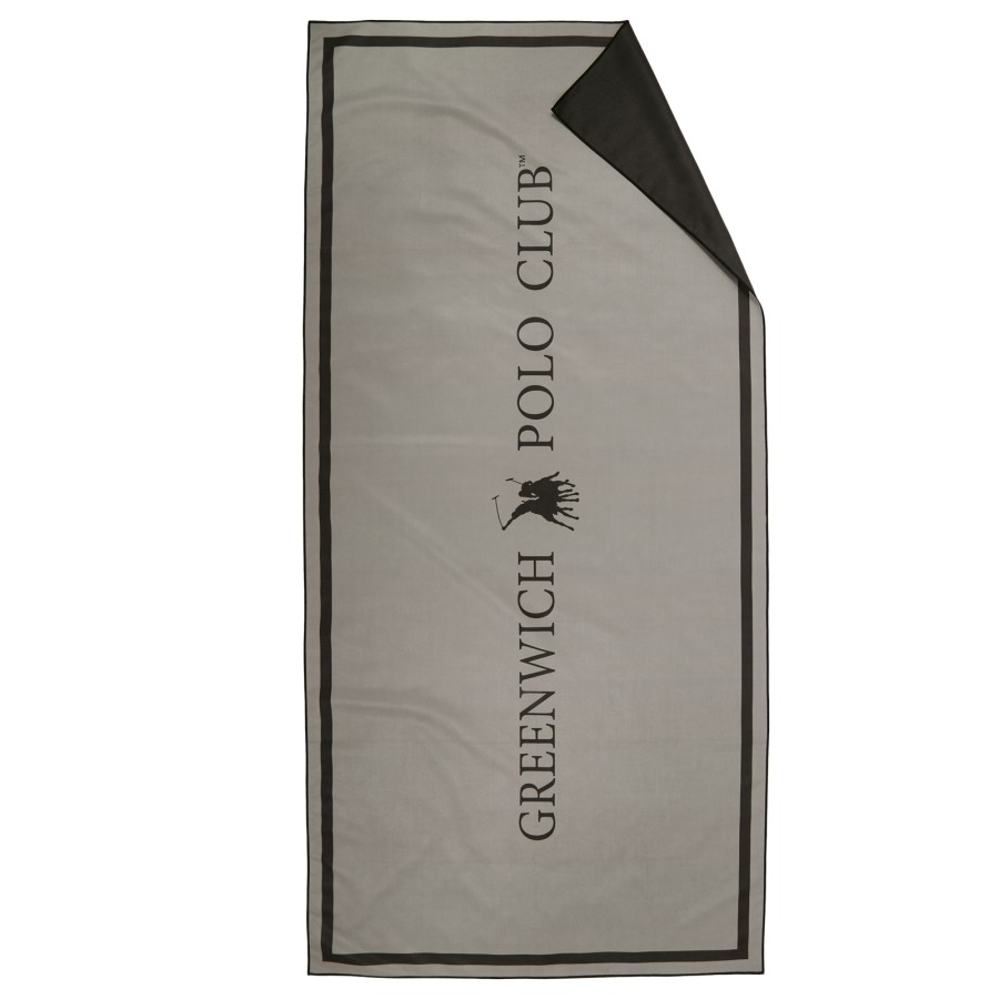 5213 Πετσέτα Θαλάσσης 80X170 Γκρι/Μαύρο Greenwich Polo Club