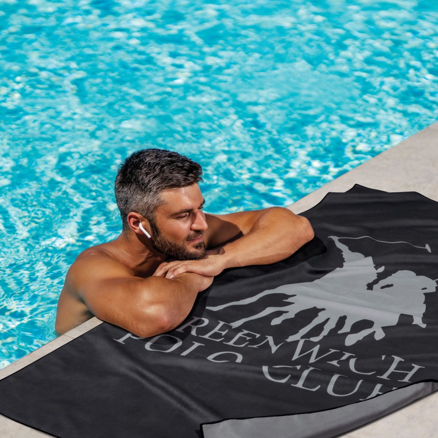 5214 Πετσέτα Θαλάσσης 80X170 Μαύρο/Γκρι Greenwich Polo Club