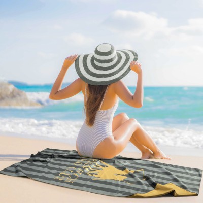 5217 Πετσέτα Θαλάσσης 80X170 Γκρι/Ώχρα Greenwich Polo Club