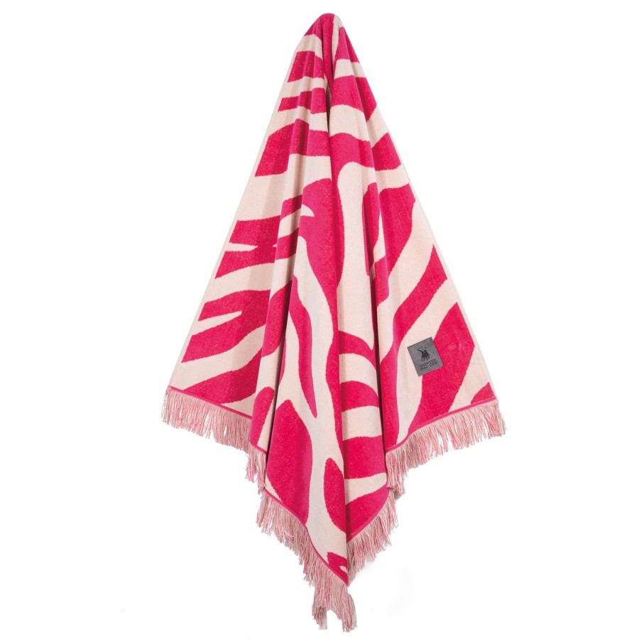 5200 Πετσέτα Θαλάσσης 90X180 Ταμπάς/Φούξια Greenwich Polo Club