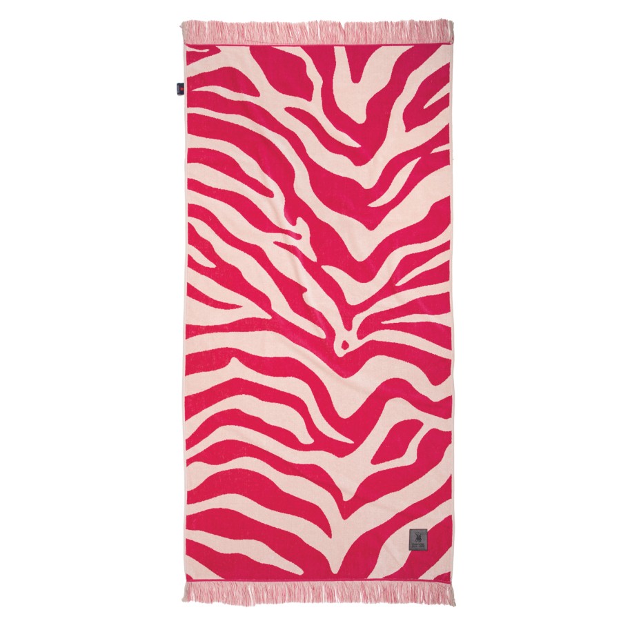 5200 Πετσέτα Θαλάσσης 90X180 Ταμπάς/Φούξια Greenwich Polo Club