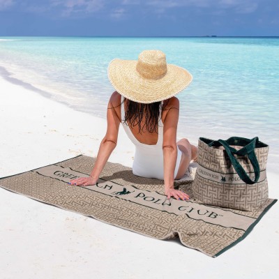 5229 Πετσέτα Θαλάσσης 90X180 Ταμπάς/Πράσινο Greenwich Polo Club