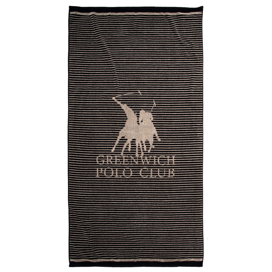 5235 Πετσέτα Θαλάσσης 90X180 Μαύρο Greenwich Polo Club