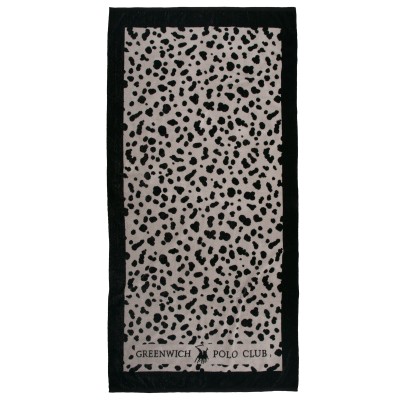 5237 Πετσέτα Θαλάσσης 90X180 Ταμπάς/Μαύρο Greenwich Polo Club