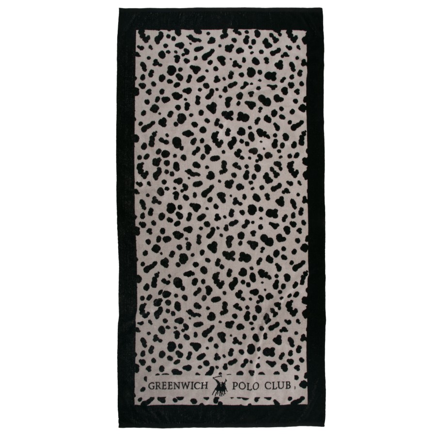 5237 Πετσέτα Θαλάσσης 90X180 Ταμπάς/Μαύρο Greenwich Polo Club
