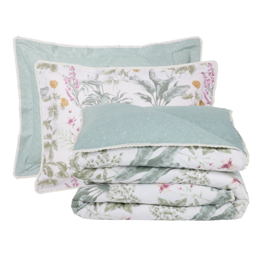 1715 Σεντόνια Σετ King Prestige 250X270 Ιβουάρ/Πράσινο Das Home