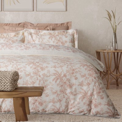 1717 Σεντόνια Σετ King Prestige 250X270 Κρεμ/Τερακότα Das Home