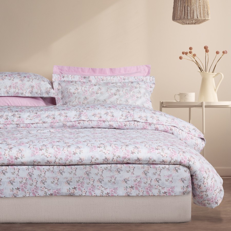 1724 Σεντόνια Σετ King Executive 260X280 Γκρι/Ροζ Das Home