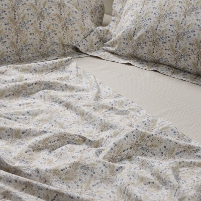 5440 Σετ Σεντόνια Μονά Με Λάστιχο Casual 120X200+35 Ταμπάς/Μπλε Das Home