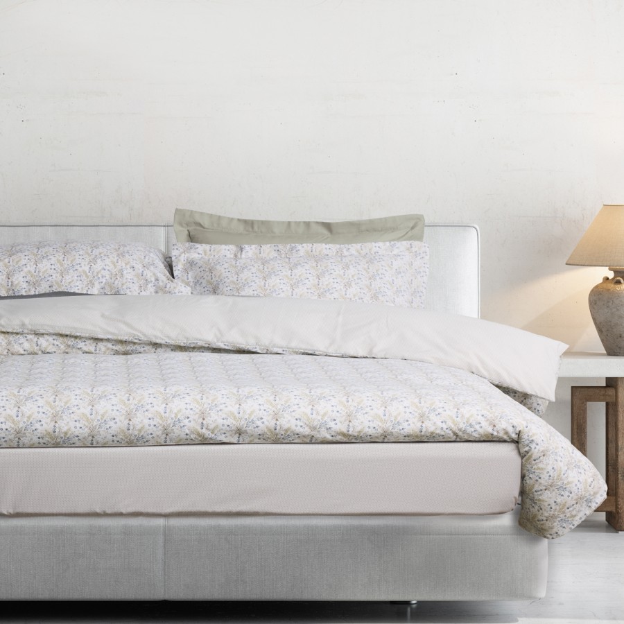 5440 Σετ Σεντόνια Μονά Με Λάστιχο Casual 120X200+35 Ταμπάς/Μπλε Das Home