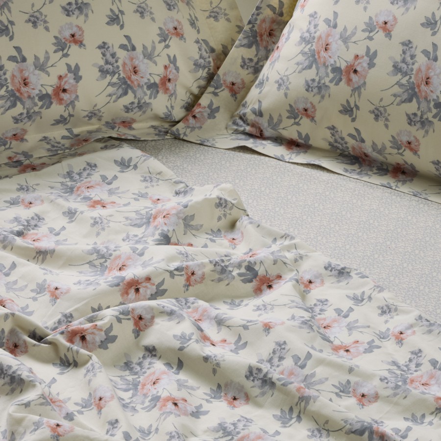 5442 Σετ Σεντόνια Υπέρδιπλα Με Λάστιχο Casual 170X200+35 Ιβουάρ/Γκρι Das Home